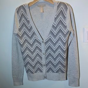 Banana Republic grey cotton chevron front sweater
